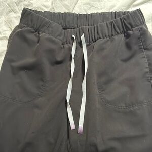 Black Jogger Pants with White Drawstring